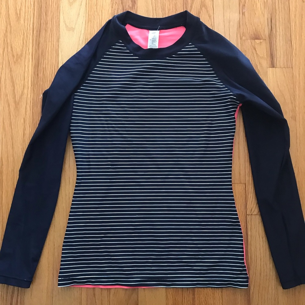 GAP Striped Navy Pink Rash Guard Small